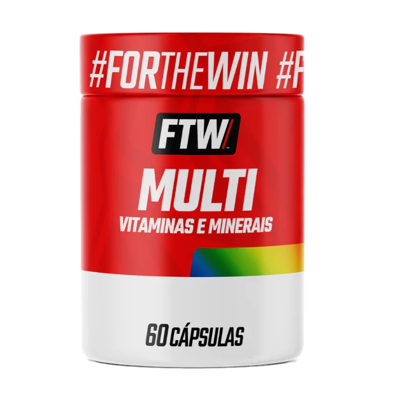 FTW Multi Vitaminas e Minerais 60 Caps - Magnésio, Zinco, Cálcio, Vitaminas